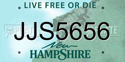 JJS5656 New Hampshire License Plate