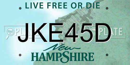 JKE45D New Hampshire License Plate