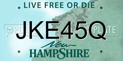JKE45Q New Hampshire License Plate