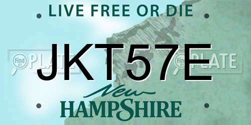 JKT57E New Hampshire License Plate