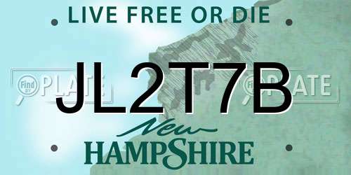 JL2T7B New Hampshire License Plate