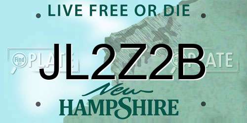 JL2Z2B New Hampshire License Plate