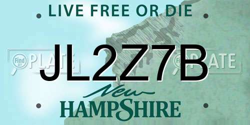 JL2Z7B New Hampshire License Plate
