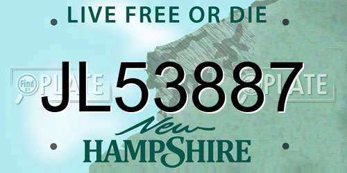 JL53887 New Hampshire License Plate