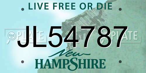 JL54787 New Hampshire License Plate