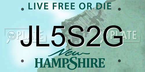 JL5S2G New Hampshire License Plate