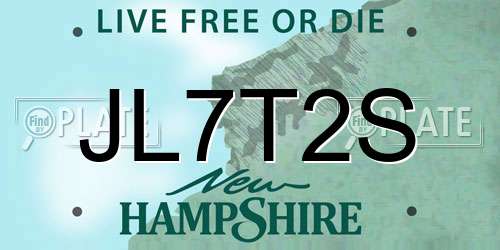 JL7T2S New Hampshire License Plate