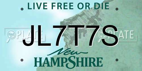 JL7T7S New Hampshire License Plate
