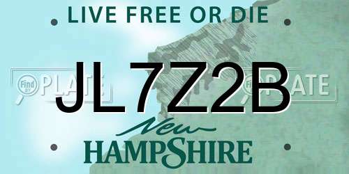 JL7Z2B New Hampshire License Plate
