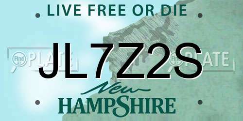JL7Z2S New Hampshire License Plate