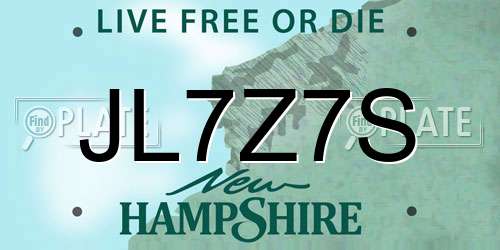 JL7Z7S New Hampshire License Plate