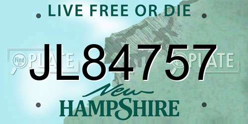 JL84757 New Hampshire License Plate
