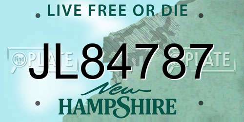JL84787 New Hampshire License Plate