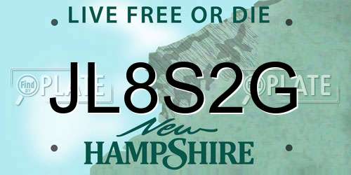 JL8S2G New Hampshire License Plate