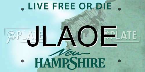JLAOE New Hampshire License Plate
