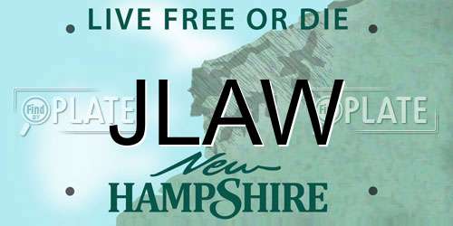 JLAW New Hampshire License Plate