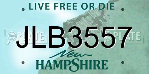 JLB3557 New Hampshire License Plate