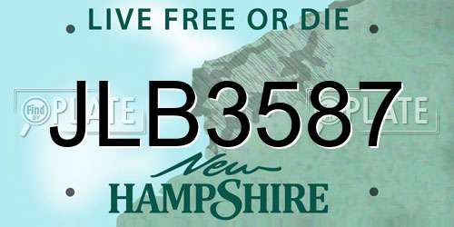 JLB3587 New Hampshire License Plate