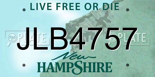 JLB4757 New Hampshire License Plate