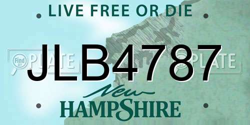 JLB4787 New Hampshire License Plate