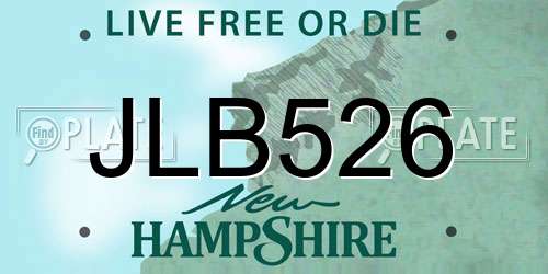 JLB526 New Hampshire License Plate