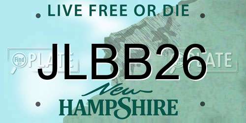 JLBB26 New Hampshire License Plate