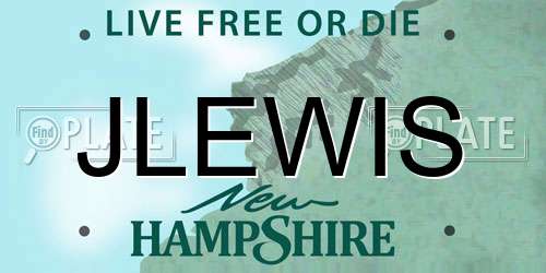 JLEWIS New Hampshire License Plate