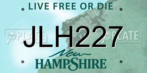 JLH227 New Hampshire License Plate
