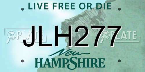 JLH277 New Hampshire License Plate
