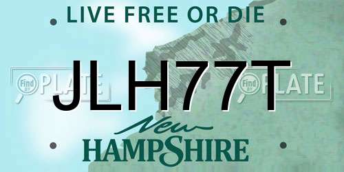 JLH77T New Hampshire License Plate