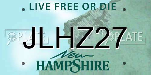 JLHZ27 New Hampshire License Plate