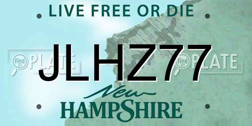 JLHZ77 New Hampshire License Plate