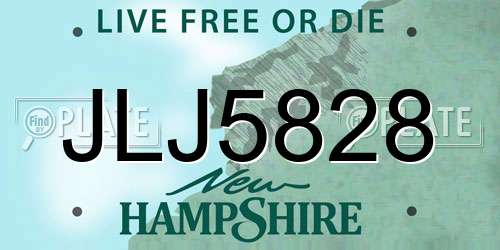 JLJ5828 New Hampshire License Plate