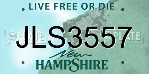 JLS3557 New Hampshire License Plate