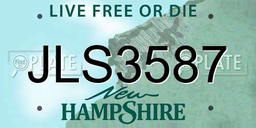 JLS3587 New Hampshire License Plate