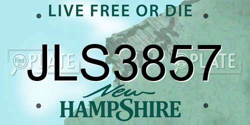 JLS3857 New Hampshire License Plate