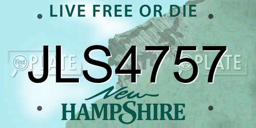 JLS4757 New Hampshire License Plate