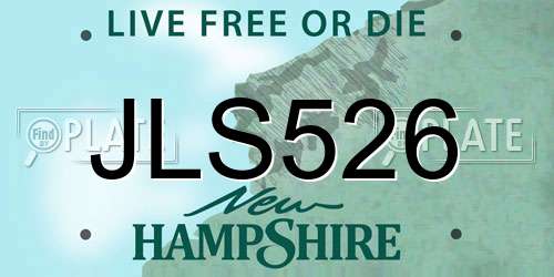 JLS526 New Hampshire License Plate