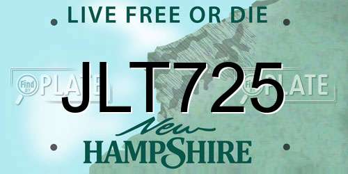 JLT725 New Hampshire License Plate