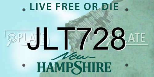 JLT728 New Hampshire License Plate