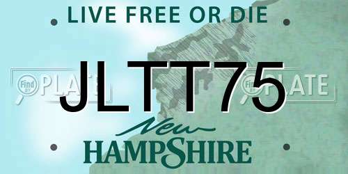 JLTT75 New Hampshire License Plate