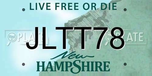 JLTT78 New Hampshire License Plate