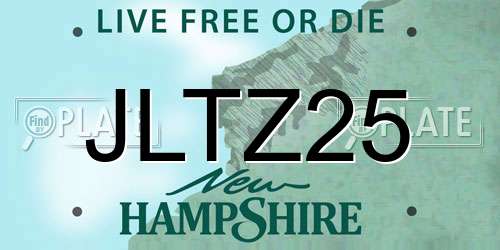 JLTZ25 New Hampshire License Plate