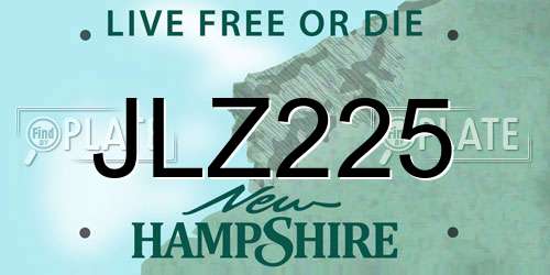 JLZ225 New Hampshire License Plate