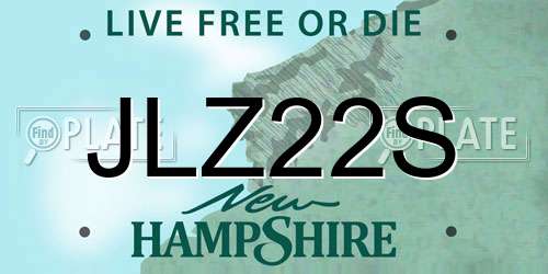 JLZ22S New Hampshire License Plate