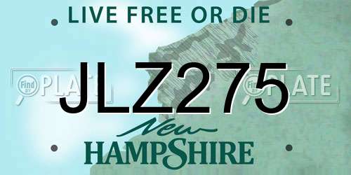 JLZ275 New Hampshire License Plate