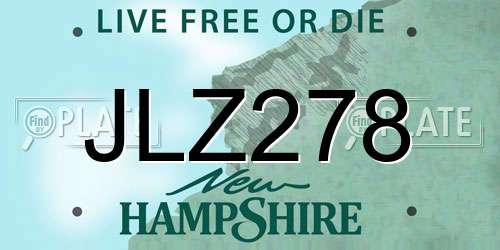 JLZ278 New Hampshire License Plate
