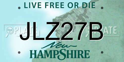 JLZ27B New Hampshire License Plate