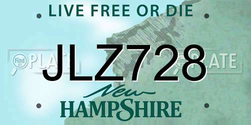 JLZ728 New Hampshire License Plate