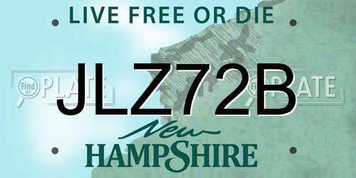 JLZ72B New Hampshire License Plate